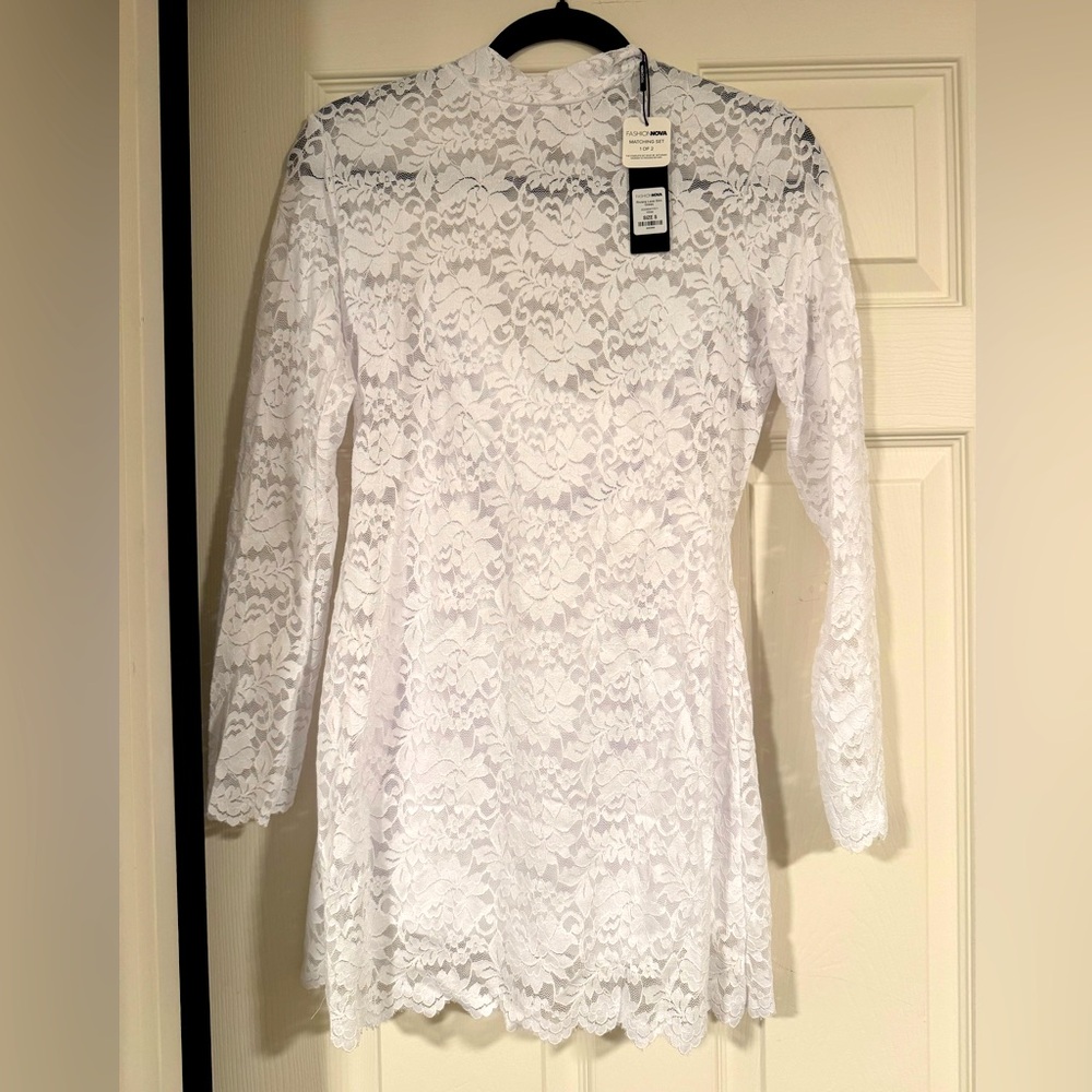 NWT White 2-piece lace dress by FashionNova- never worn.